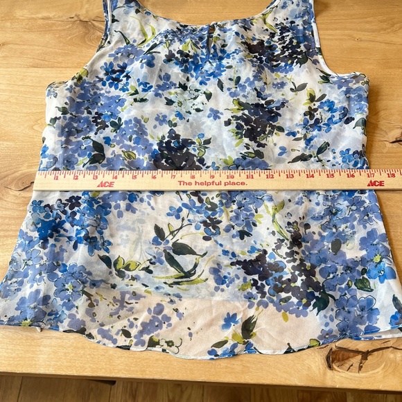 DONCASTER COLLECTION BLOUSE 10 100% SILK RUFFLES SIDE ZIP FLORAL SUMMER FEMININE - Picture 10 of 13